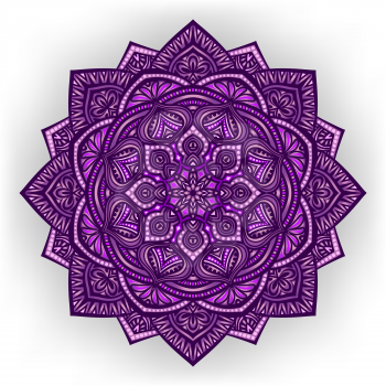 violet floral round ornament white background - vector illustration. eps 8