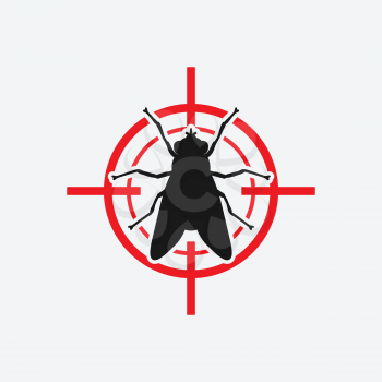 fly icon red target - vector illustration. eps 8