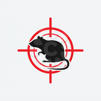 rat icon red target - vector illustration. eps 8