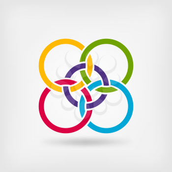 five interlocked circles symbol. vector illustration - eps 10