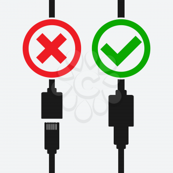 Ethernet connectors. connect and disconnect symbol. vector illustration - eps 10