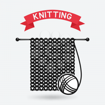 knitting tools. hand made symbol. vector illustration - eps 10