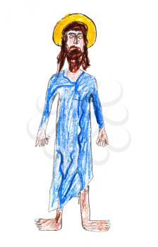 childs drawing - Jesus Christ with halo