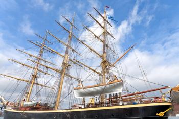 Tall ship Georg Stage on mooring in Copenhagen, Denmark 