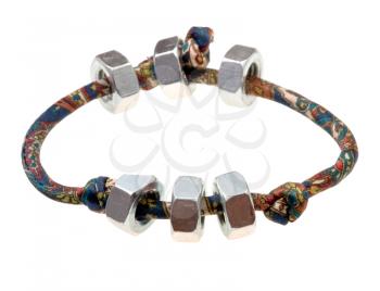 textile lady's bracelet isolated on white