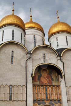 religious decoration of Dormition Cathedral in Moscow Kremlin