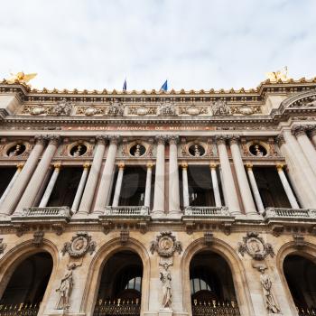 The facade of the Palais Garnier - opera house in Paris