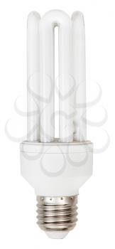 energy-saving tubular type compact fluorescent lamp on white background