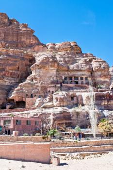living rooms, hotel, and museums in mountains of Petra, Jordan 