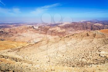 mountain panorama of Jordan near Petra 