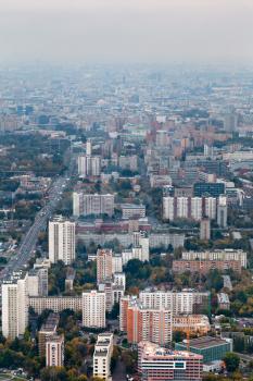 panorama of residential district in Moscow autumn