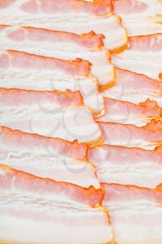 sliced pieces of bacon close up