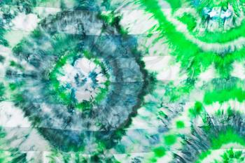 batik - abstract green floral pattern on silk fabric