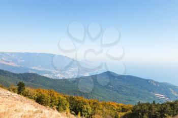 view of Black Sea and Southern coast of Crimea from Ai-Petri mountain