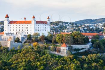 travel to Bratislava city - cityscape of Bratislava city with castle, Slovakia