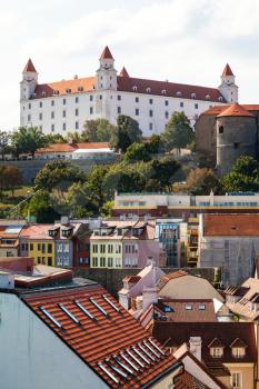 travel to Bratislava city - Bratislava castle over old city