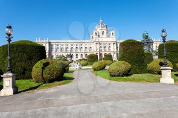 travel to Vienna city - Maria Theresien Platz square with Maria Theresa Monument and Museum of Natural History (Naturhistorisches Museum), Vienna, Austria