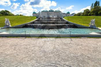 travel to Vienna city - upper cascade in Belvedere garden, Vienna, Austria