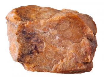 macro shooting of specimen natural rock - orthoclase (orthoclase feldspar) mineral stone isolated on white background