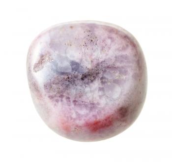 natural mineral gem stone - little Rhodonite gemstone isolated on white background close up