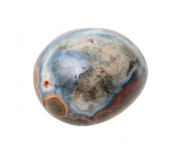natural mineral gem stone - specimen of Ocean (Orbicular) jasper gemstone isolated on white background close up