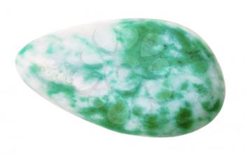 natural mineral gem stone - Amazonite (microcline feldspar) gemstone isolated on white background close up