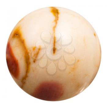 ball from natural mineral gem stone Mookaite (Radiolarite, Australian jasper) isolated on white background