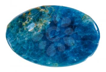 macro shooting - polished blue kyanite mineral gemstone isolated on white background