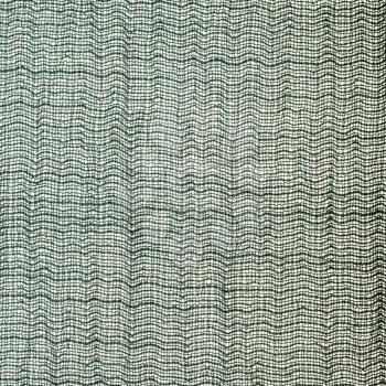 square textile background - green silk transparent fabric with Crepon weave pattern of threads close up