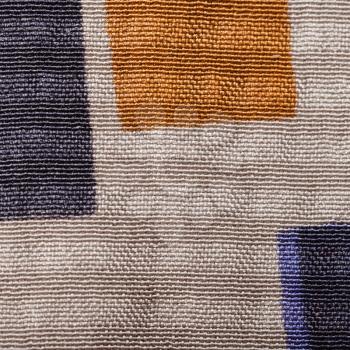 square textile background - brown silk fabric with weave pattern of threads close up