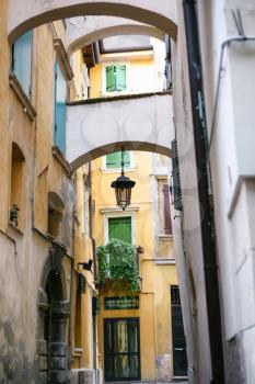 travel to Italy - narrow street in historical center of Verona city