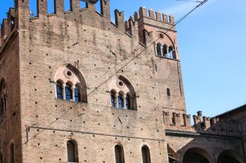 travel to Italy - wall of Palazzo Re Enzo in Bologna city