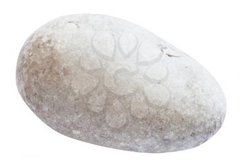 natural tumbled beach pebble isolated on white background
