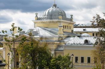 dome of Moscow Choral Synagogue in Bolshoy Spasogolinischevsky Lane in Moscow city in autumn day