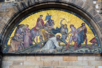 travel to Germany - outdoor wall decoration of Bremen Cathedral ( Bremer Dom, St Petri Dom zu Bremen) in Bremen city