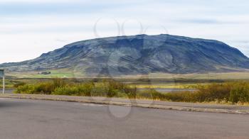 travel to Iceland - Biskupstungnabraut road near Kerid lake in september