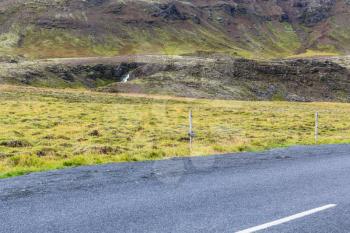 travel to Iceland - country road in Hveragerdi Hot Spring River Trail area in september