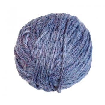 skein of melange blue yarn isolated on white background
