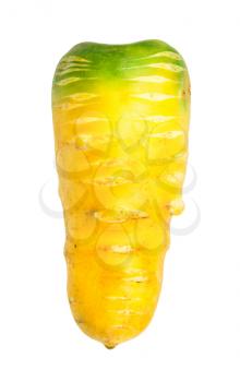 ripe organic uzbek yellow carrot isolated on white background