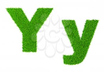 Grass letter Y - ecology eco friendly concept character type