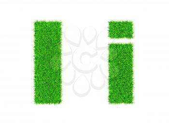 Grass letter I - ecology eco friendly concept character type