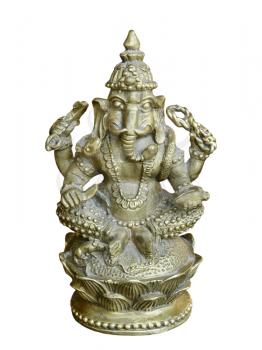 Hindu Deity Ganesha statue isolated on white background.
