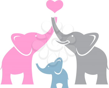 Elephant family. Symbol or logo 