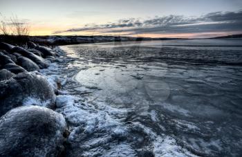 Buffalo Pound Lake Saskatchewan Canada ice design