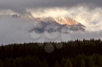 Low Clouds over Coast Mountains of British Columbia