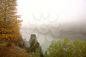 Fog over the Skeena River in British Columbia