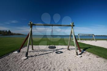 Playground along shore of Lake Winnipeg