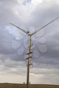 Storm Clouds Saskatchewan wind farm electricity turbine