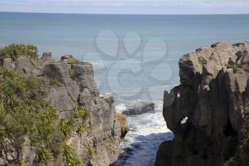 Pancake Rocks New Zealand summer blue sky