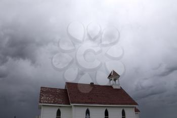 Prairie Storm Clouds in Saskatchewan Canada country church